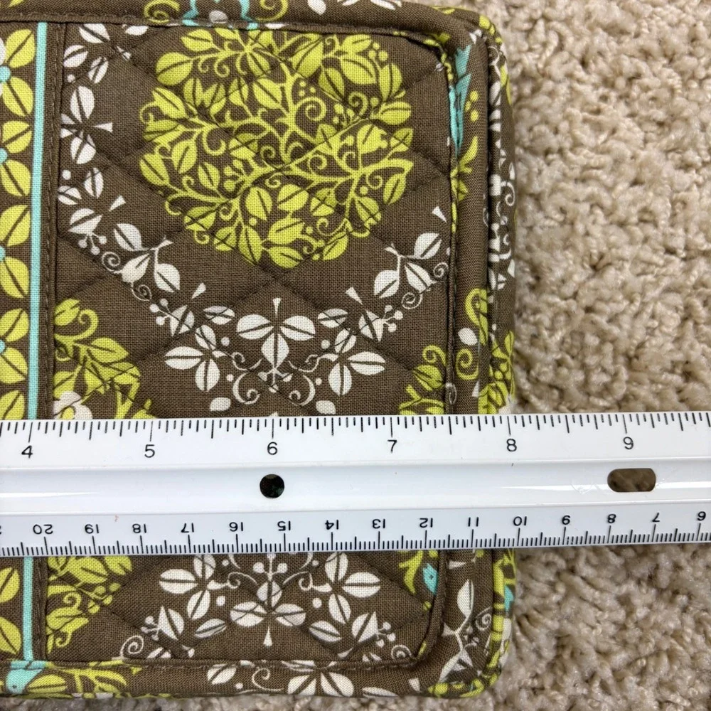 Vera Bradley Quilted Crossbody Bag Lime's Up Floral Bird‎ Pattern Small Purse